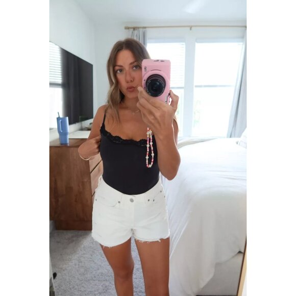 SKIMS Fits Everybody Lace Cami Bodysuit in Onyx Black Size Small - Picture 1 of 12